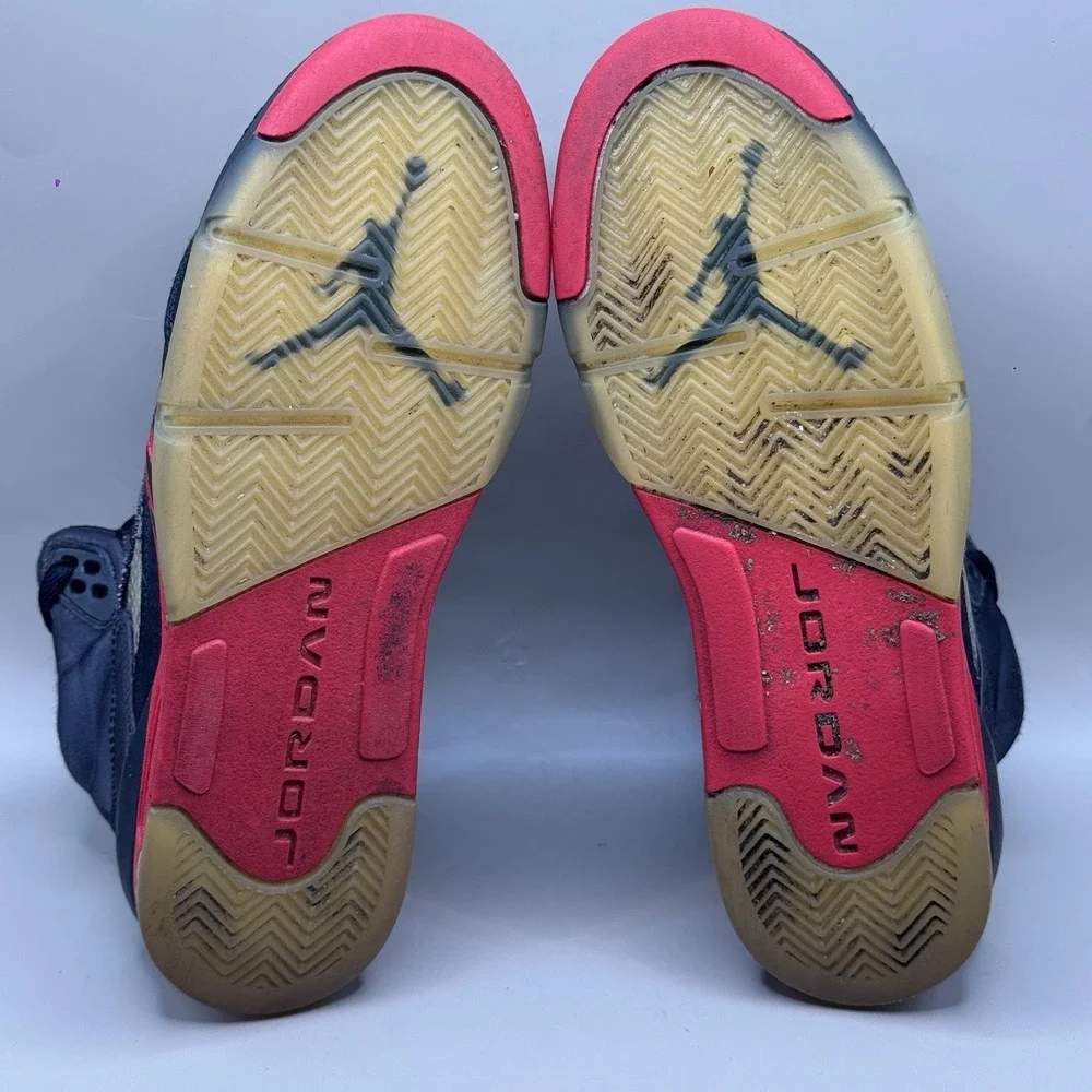 Nike Air Jordan 5 Satin Bred‎ Black Red Size 6Y / Women's 7.5 Sneakers